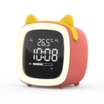 Cut Digital Alarm Clock Cartoon Night Light Desk Alarm Clock Cute Toddler Alarm Clock Dimming Sleep Training Clock with Night Light Kids Wake Up Clock USB Rechargeable Easy Setting Kids Clocks for Bedrooms Rechargeable Battery Christmas gift for Kids Stevvex