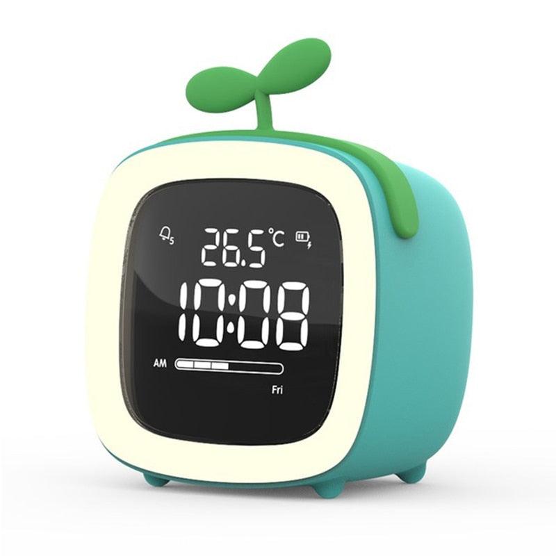 Cut Digital Alarm Clock Cartoon Night Light Desk Alarm Clock Cute Toddler Alarm Clock Dimming Sleep Training Clock with Night Light Kids Wake Up Clock USB Rechargeable Easy Setting Kids Clocks for Bedrooms Rechargeable Battery Christmas gift for Kids Stevvex