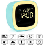 Cut Digital Alarm Clock Cartoon Night Light Desk Alarm Clock Cute Toddler Alarm Clock Dimming Sleep Training Clock with Night Light Kids Wake Up Clock USB Rechargeable Easy Setting Kids Clocks for Bedrooms Rechargeable Battery Christmas gift for Kids Stevvex