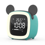 Cut Digital Alarm Clock Cartoon Night Light Desk Alarm Clock Cute Toddler Alarm Clock Dimming Sleep Training Clock with Night Light Kids Wake Up Clock USB Rechargeable Easy Setting Kids Clocks for Bedrooms Rechargeable Battery Christmas gift for Kids Stevvex