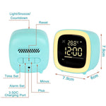 Cut Digital Alarm Clock Cartoon Night Light Desk Alarm Clock Cute Toddler Alarm Clock Dimming Sleep Training Clock with Night Light Kids Wake Up Clock USB Rechargeable Easy Setting Kids Clocks for Bedrooms Rechargeable Battery Christmas gift for Kids Stevvex