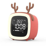 Cut Digital Alarm Clock Cartoon Night Light Desk Alarm Clock Cute Toddler Alarm Clock Dimming Sleep Training Clock with Night Light Kids Wake Up Clock USB Rechargeable Easy Setting Kids Clocks for Bedrooms Rechargeable Battery Christmas gift for Kids Stevvex