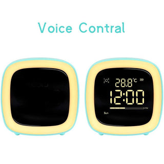 Cut Digital Alarm Clock Cartoon Night Light Desk Alarm Clock Cute Toddler Alarm Clock Dimming Sleep Training Clock with Night Light Kids Wake Up Clock USB Rechargeable Easy Setting Kids Clocks for Bedrooms Rechargeable Battery Christmas gift for Kids Stevvex