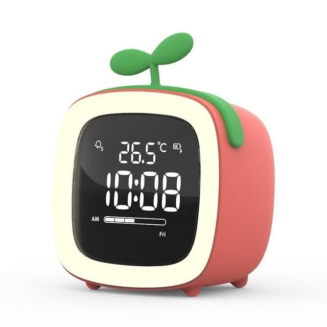 Cut Digital Alarm Clock Cartoon Night Light Desk Alarm Clock Cute Toddler Alarm Clock Dimming Sleep Training Clock with Night Light Kids Wake Up Clock USB Rechargeable Easy Setting Kids Clocks for Bedrooms Rechargeable Battery Christmas gift for Kids Stevvex