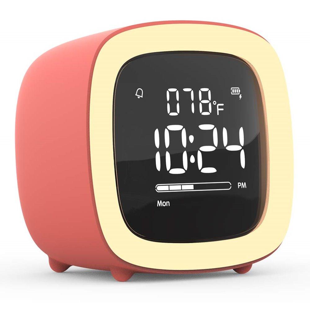 Cut Digital Alarm Clock Cartoon Night Light Desk Alarm Clock Cute Toddler Alarm Clock Dimming Sleep Training Clock with Night Light Kids Wake Up Clock USB Rechargeable Easy Setting Kids Clocks for Bedrooms Rechargeable Battery Christmas gift for Kids Stevvex