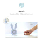 Cute Bunny Ear LED Digital Alarm Clock Electronic Kids Alarm Clock for Kids Children's Alarm Clocks for Girls Boys Bedroom Night Light for Kids Touch Control and Snoozing with USB Sound Control Rabbit Night Lamp Desk Clock Home Decoration Stevvex