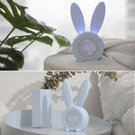 Cute Bunny Ear LED Digital Alarm Clock Electronic Kids Alarm Clock for Kids Children's Alarm Clocks for Girls Boys Bedroom Night Light for Kids Touch Control and Snoozing with USB Sound Control Rabbit Night Lamp Desk Clock Home Decoration Stevvex