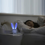 Cute Bunny Ear LED Digital Alarm Clock Electronic Kids Alarm Clock for Kids Children's Alarm Clocks for Girls Boys Bedroom Night Light for Kids Touch Control and Snoozing with USB Sound Control Rabbit Night Lamp Desk Clock Home Decoration Stevvex