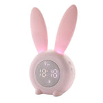 Cute Bunny Ear LED Digital Alarm Clock Electronic Kids Alarm Clock for Kids Children's Alarm Clocks for Girls Boys Bedroom Night Light for Kids Touch Control and Snoozing with USB Sound Control Rabbit Night Lamp Desk Clock Home Decoration Stevvex