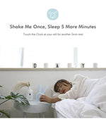 Cute Bunny Ear LED Digital Alarm Clock Electronic Kids Alarm Clock for Kids Children's Alarm Clocks for Girls Boys Bedroom Night Light for Kids Touch Control and Snoozing with USB Sound Control Rabbit Night Lamp Desk Clock Home Decoration Stevvex