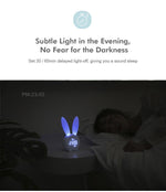 Cute Bunny Ear LED Digital Alarm Clock Electronic Kids Alarm Clock for Kids Children's Alarm Clocks for Girls Boys Bedroom Night Light for Kids Touch Control and Snoozing with USB Sound Control Rabbit Night Lamp Desk Clock Home Decoration Stevvex