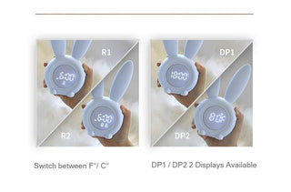Cute Bunny Ear LED Digital Alarm Clock Electronic Kids Alarm Clock for Kids Children's Alarm Clocks for Girls Boys Bedroom Night Light for Kids Touch Control and Snoozing with USB Sound Control Rabbit Night Lamp Desk Clock Home Decoration Stevvex