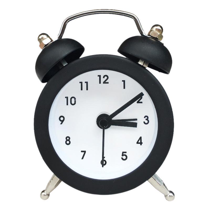 Cute Mini Metal Round Alarm Clock Desk Table Electronic Digital Clock Twin Bell Alarm Clock Metal Frame 3D Dial with Backlight Function Desk Table Clock for Home & Office Bedroom Living Room Alarm Clock Creative Home Decoration Stevvex