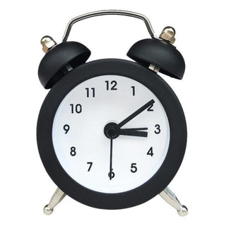 Cute Mini Metal Round Alarm Clock Desk Table Electronic Digital Clock Twin Bell Alarm Clock Metal Frame 3D Dial with Backlight Function Desk Table Clock for Home & Office Bedroom Living Room Alarm Clock Creative Home Decoration Stevvex