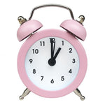 Cute Mini Metal Round Alarm Clock Desk Table Electronic Digital Clock Twin Bell Alarm Clock Metal Frame 3D Dial with Backlight Function Desk Table Clock for Home & Office Bedroom Living Room Alarm Clock Creative Home Decoration Stevvex