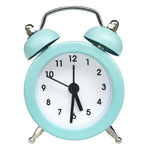Cute Mini Metal Round Alarm Clock Desk Table Electronic Digital Clock Twin Bell Alarm Clock Metal Frame 3D Dial with Backlight Function Desk Table Clock for Home & Office Bedroom Living Room Alarm Clock Creative Home Decoration Stevvex