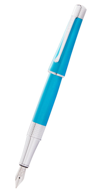 Beverly Translucent Teal Lacquer Fountain Pen - By Baano