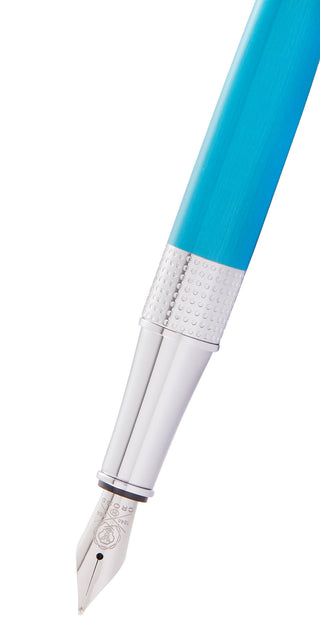 Beverly Translucent Teal Lacquer Fountain Pen - By Baano