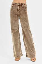Risen High Rise Wide Leg Corduroy Jeans For Comfort