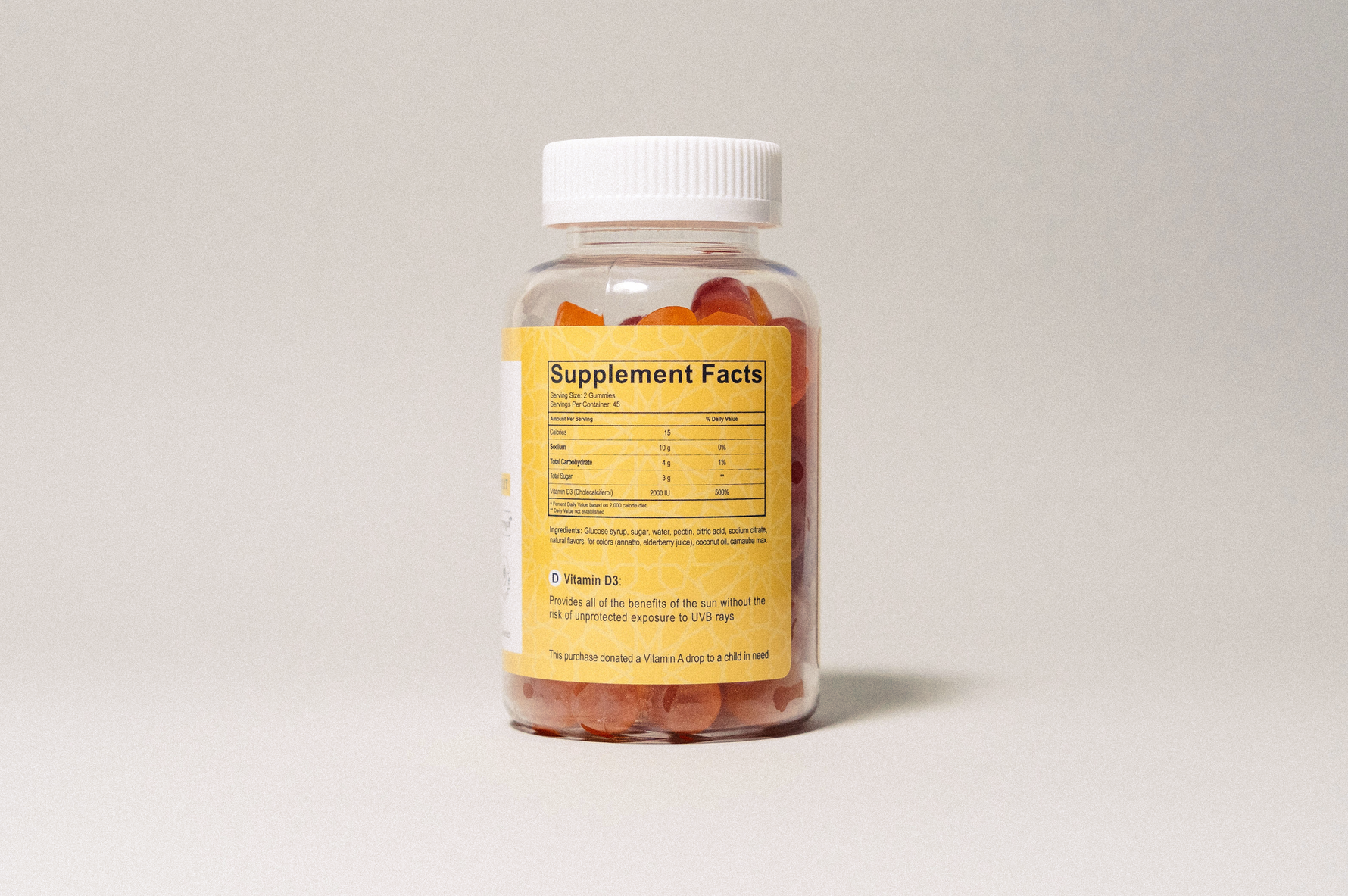 Halal Vitamin D3 2000 IU Gummies - 90 Count | Salaam Nutritionals - By Baano