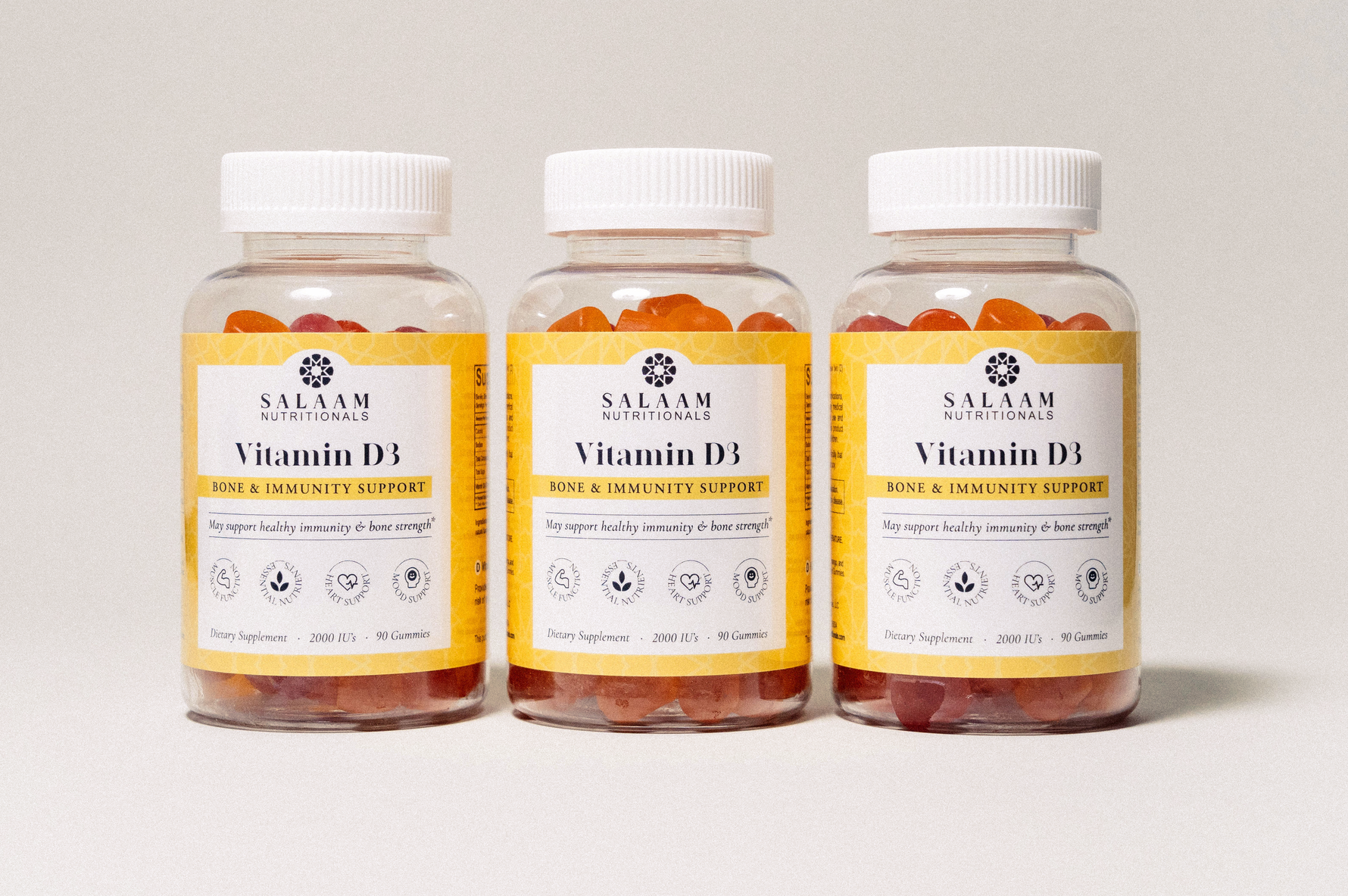 Halal Vitamin D3 2000 IU Gummies - 90 Count | Salaam Nutritionals - By Baano