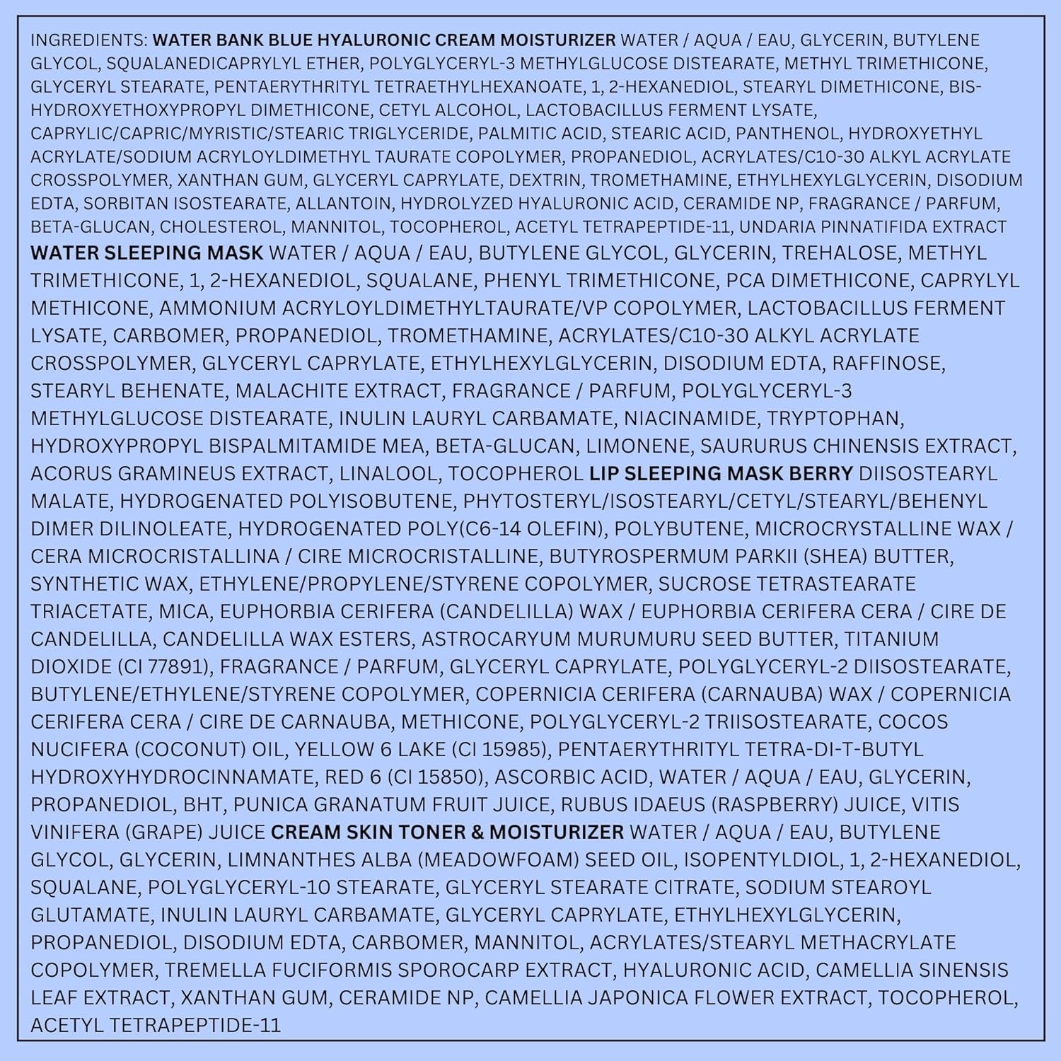 Water Bank Blue Hyaluronic Moisturizer: Barrier-Boosting Hydration, Squalane, Ceramide, Dermatologist-Tested