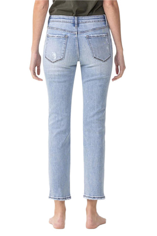 Size 13 Andrea Midrise Crop Light Blue Straight Jeans