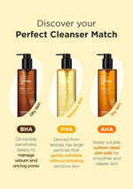 Pore Cleansing Oil, Oil Cleanser for Face, Makeup Blackhead Remover, Korean Cleanser for Sensitive Skin [PHA] (10.14 Oz)