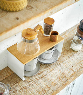 Stackable Countertop Shelf - Two Sizes - Steel + Wood - By Baano
