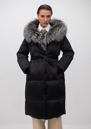 Charlotte Genuine Silver Fox Down Parka - By Baano