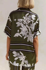 Printed Button Up Shirt and Pants Set - By Baano