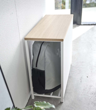 Entryway Storage Organizer & Bench (18" H)  - Steel + Wood - By Baano