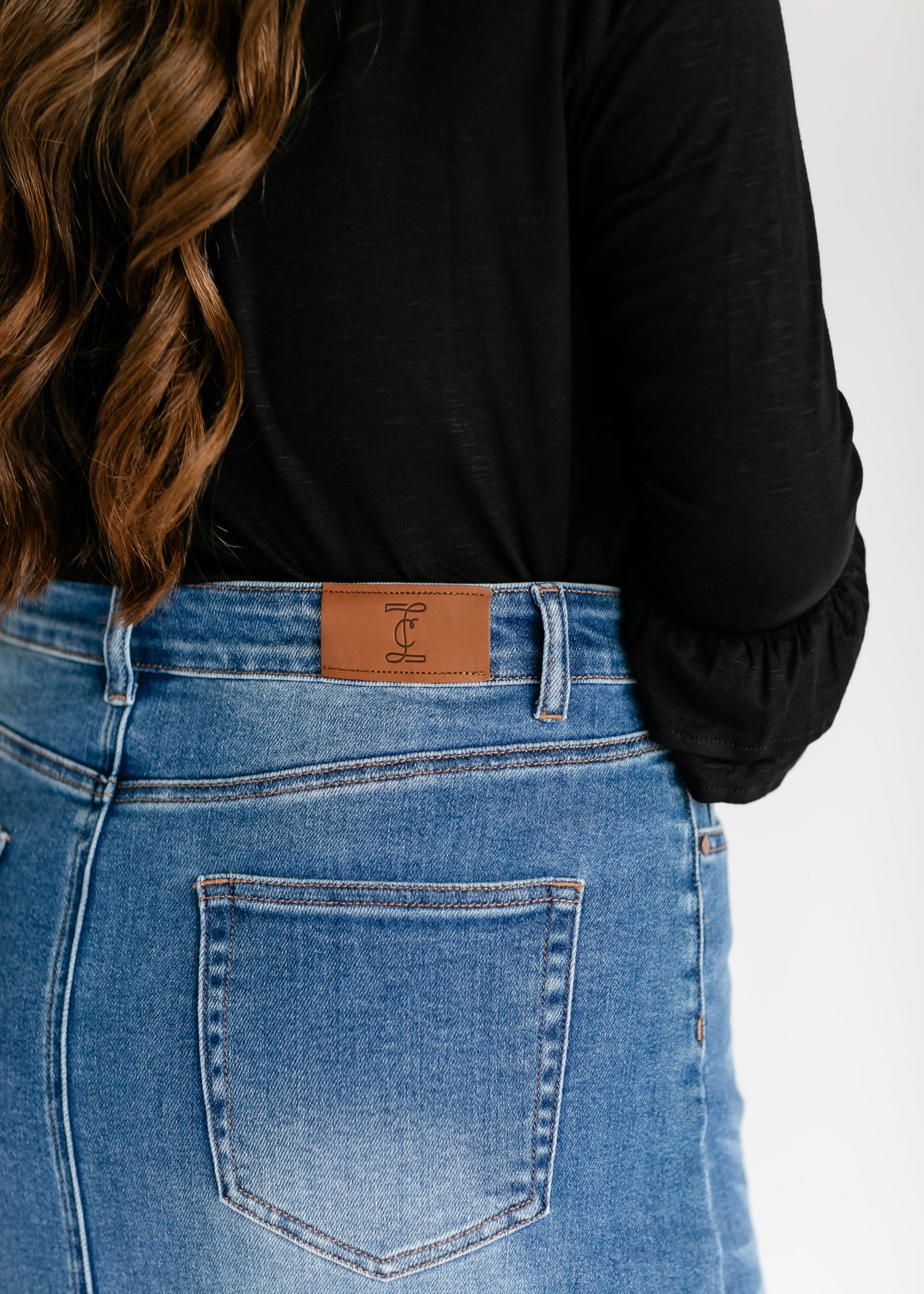 Dakotah Raw Hem Long Denim Skirt - FINAL SALE