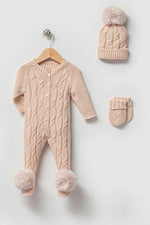 Daniel Beige Newborn Knit Coming Home Set (5 pcs) - By Baano