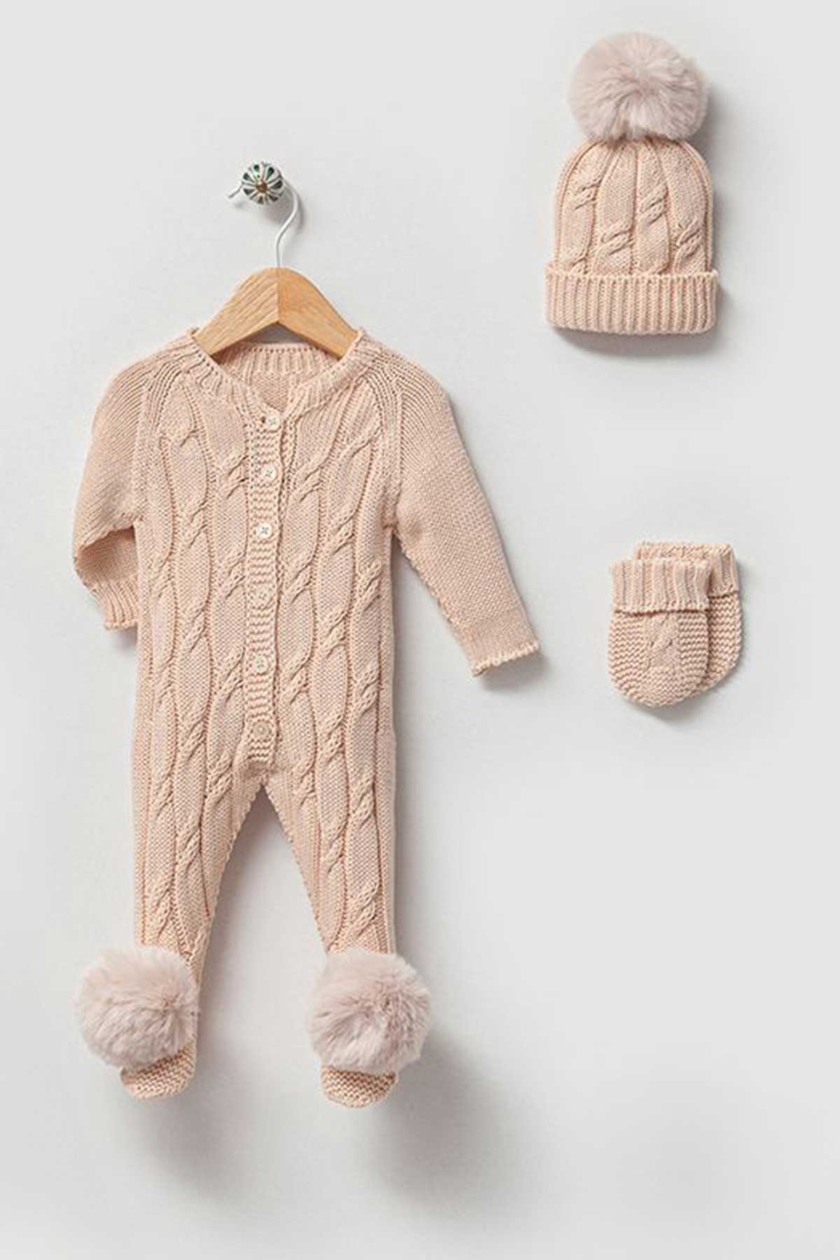 Daniel Beige Newborn Knit Coming Home Set (5 pcs) - By Baano