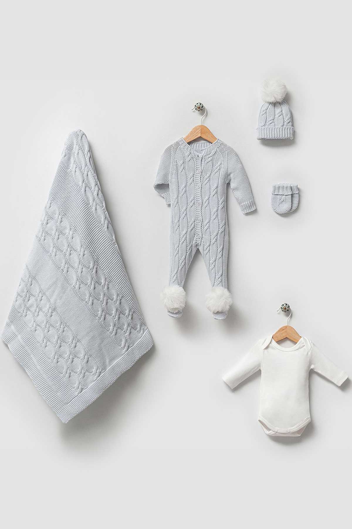 Daniel Blue Newborn Knit Coming Home Set (5 pcs) - By Baano
