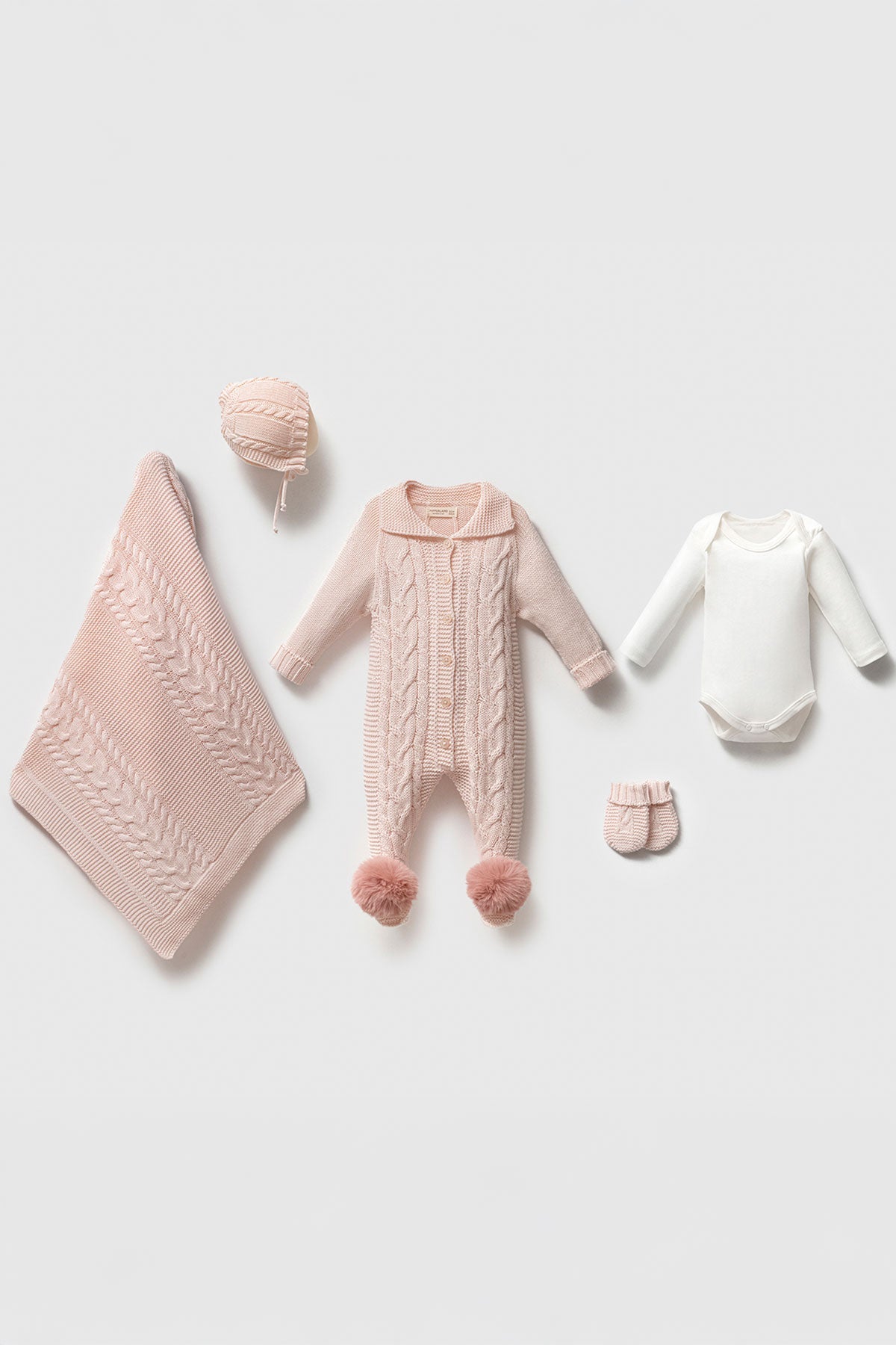 Daniel Pink Newborn Knit Coming Home Set - By Baano