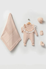 Daphne Beige Newborn Knitwear Coming Home Set (5 pcs) - By Baano