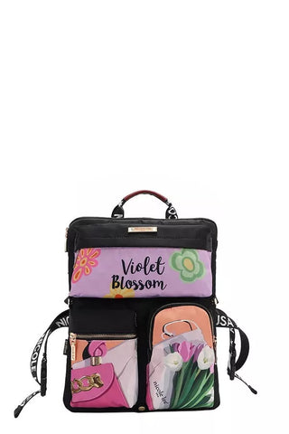 Nicole Lee USA Multi Pocket Travel Backpack Vintage Style