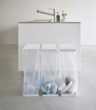 Lidded Garbage Bag Holder - Steel - By Baano