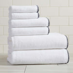 Cotton Border-Stitched 6-Piece Towel Set - Valery Collection