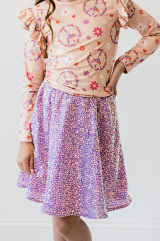 SALE Flower Child L/S Ruffle Tee - By Baano