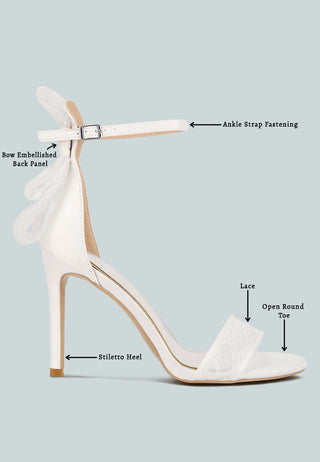Delancy Bow Detail Lace Stiletto Sandals