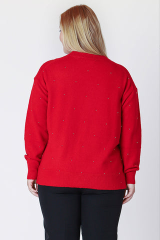 Embellished Crewneck Sweater - By Baano