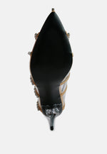 Diamante Clear Stiletto Heel Pumps London Rag International