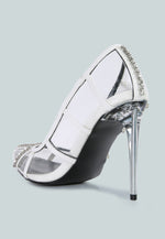 Diamante Clear Stiletto Heel Pumps London Rag International