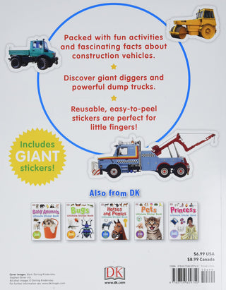Ultimate Sticker Book: Diggers and Dumpers: More Than 60 Reusable Full-Color Stickers (Spiral Bound) - By Baano