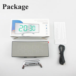 Digital Alarm Clock Desk Table Clock  3 Alarm Sounds Adjustable Volume Easy Digital Alarm Clock for Kids and Adults Compact Desk & Shelf Clocks for Bedroom Curved LED Screen Alarm Clocks For Kid Bedroom Temperature Snooze Function Home Decor Watch Stevvex