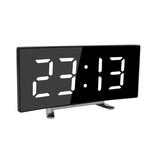 Digital Alarm Clock Desk Table Clock  3 Alarm Sounds Adjustable Volume Easy Digital Alarm Clock for Kids and Adults Compact Desk & Shelf Clocks for Bedroom Curved LED Screen Alarm Clocks For Kid Bedroom Temperature Snooze Function Home Decor Watch Stevvex