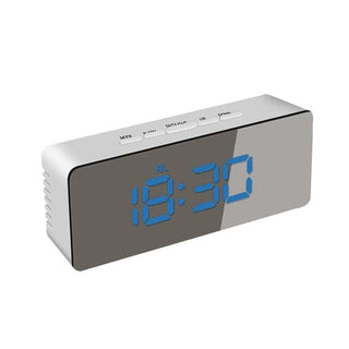 Digital Alarm Clock Desk Table Clock  3 Alarm Sounds Adjustable Volume Easy Digital Alarm Clock for Kids and Adults Compact Desk & Shelf Clocks for Bedroom Curved LED Screen Alarm Clocks For Kid Bedroom Temperature Snooze Function Home Decor Watch Stevvex